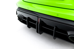 Street Pro Heckschürze + Flaps für Audi RS3 Sportback 8Y Facelift schwarz + rot + Flaps Hochglanz