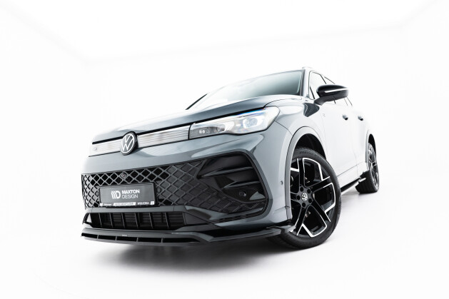 Street+ Spoilerlippe Front Ansatz V.2 passend für VW Tiguan R-Line Mk3 schwarz Hochglanz