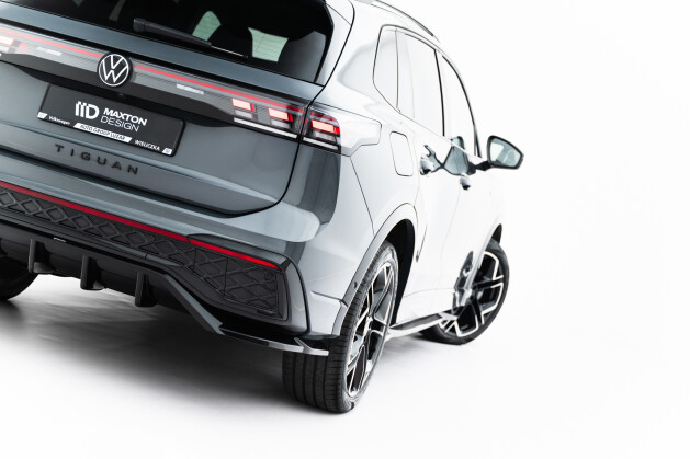 Mittlerer Cup Diffusor DTM Look Heck Ansatz für VW Tiguan R-Line Mk3  schwarz Hochglanz