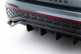 Mittlerer Cup Diffusor DTM Look Heck Ansatz für VW Tiguan R-Line Mk3  schwarz Hochglanz