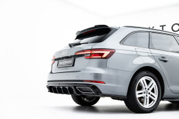 Heck Ansatz Flaps Diffusor passend für Audi A4 / A4 S-Line / S4 Limousine / Avant B9 schwarz Hochglanz