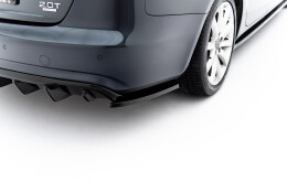 Heck Ansatz Flaps Diffusor für Audi A4 B8 Facelift schwarz Hochglanz