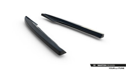 Heck Ansatz Flaps Diffusor für Audi A4 B8 Facelift schwarz Hochglanz