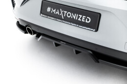 Mittlerer Cup Diffusor DTM Look Heck Ansatz für Renault Clio Mk5 Facelift schwarz Hochglanz