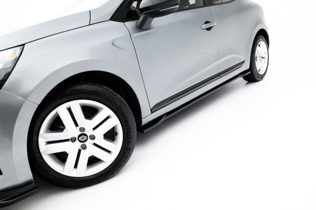 Seitenschweller Ansatz Cup Leisten für Renault Clio Mk5 Facelift schwarz Hochglanz