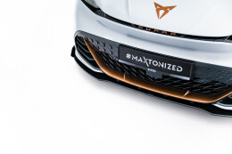 Street Pro Spoilerlippe Front Ansatz + Flaps passend für CUPRA Born Mk1 schwarz Hochglanz