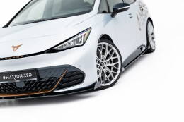 Street Pro Spoilerlippe Front Ansatz + Flaps passend für CUPRA Born Mk1 rot+ Hochglanz Flaps