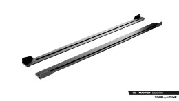 Street Pro Seitenschweller Ansatz Cup Leisten + Flaps für Cupra Born Mk1 schwarz Hochglanz