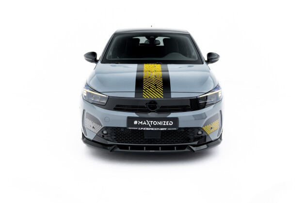 Cup Spoilerlippe Front Ansatz für Opel Corsa F Facelift (Mk6 Facelift) schwarz Hochglanz