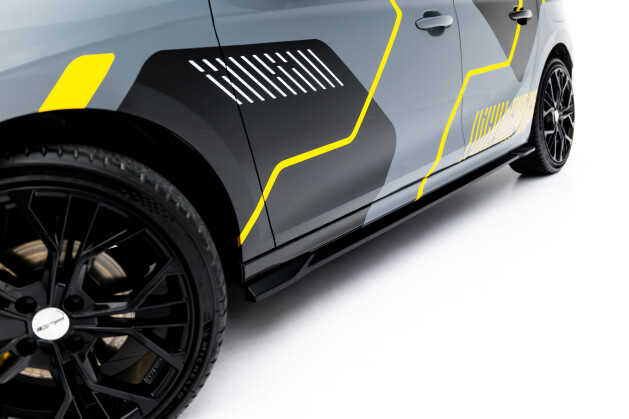 Seitenschweller Ansatz Cup Leisten für Opel Corsa F Facelift (Mk6 Facelift) schwarz Hochglanz