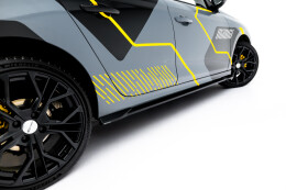 Seitenschweller Ansatz Cup Leisten für Opel Corsa F Facelift (Mk6 Facelift) schwarz Hochglanz