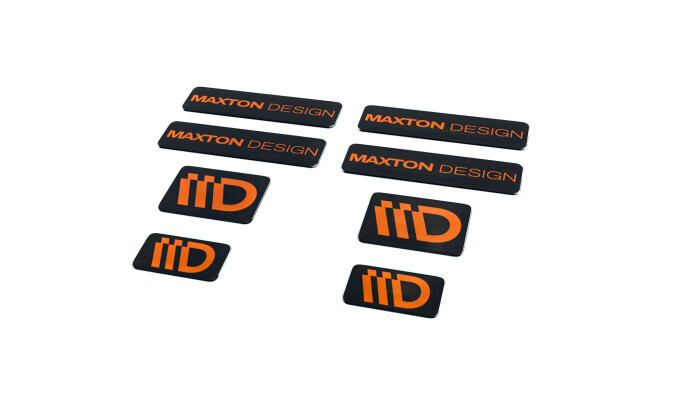 Schwarz und Orange 3D-Aufkleber-Set von Maxton Design