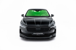 Cup Spoilerlippe Front Ansatz V.1 für Skoda Superb Sportline Mk4 schwarz Hochglanz