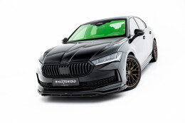 Cup Spoilerlippe Front Ansatz V.1 für Skoda Superb Sportline Mk4 schwarz Hochglanz