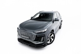 Cup Spoilerlippe Front Ansatz für Audi Q6 e-tron Standard / S-Line / SQ6 e-tron SUV / Sportback Mk1 schwarz Hochglanz