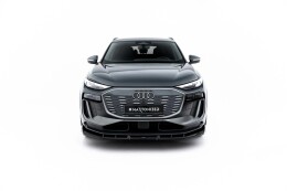 Cup Spoilerlippe Front Ansatz für Audi Q6 e-tron Standard / S-Line / SQ6 e-tron SUV / Sportback Mk1 schwarz Hochglanz