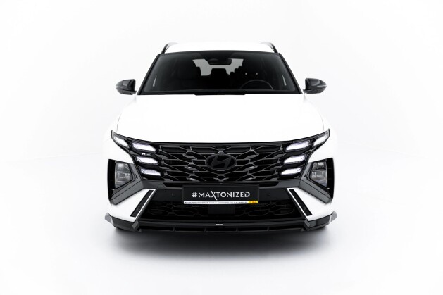 Cup Spoilerlippe Front Ansatz für Hyundai Tucson N-Line Mk4 Facelift schwarz Hochglanz