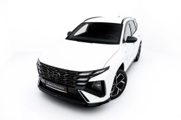 Cup Spoilerlippe Front Ansatz für Hyundai Tucson N-Line Mk4 Facelift schwarz Hochglanz