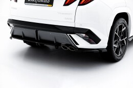 Mittlerer Cup Diffusor DTM Look Heck Ansatz für Hyundai Tucson N-Line Mk4 Facelift schwarz Hochglanz