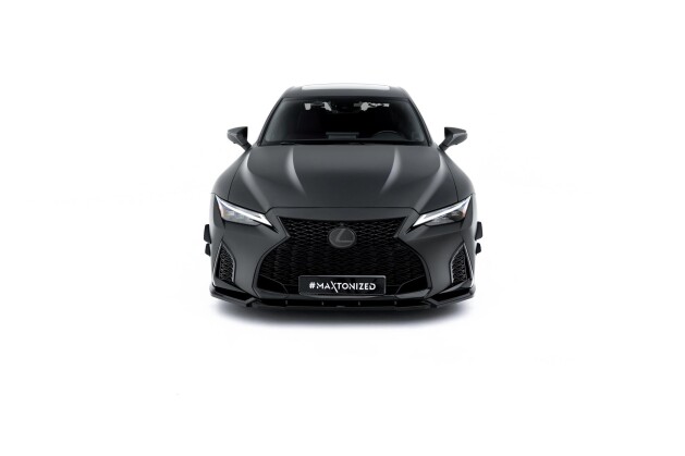 Cup Spoilerlippe Front Ansatz V.1 für Lexus IS 500 Mk3 Facelift 2 (XE30) schwarz Hochglanz