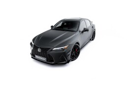 Street Pro Cup Spoilerlippe Front Ansatz + Flaps für Lexus IS 500 Mk3 Facelift 2 (XE30) schwarz Hochglanz