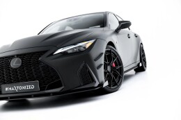 Street Pro Cup Spoilerlippe Front Ansatz + Flaps für Lexus IS 500 Mk3 Facelift 2 (XE30) schwarz Hochglanz