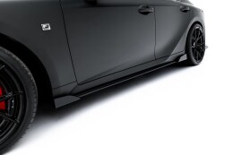 Street Pro Seitenschweller Ansatz Cup Leisten + Flaps für Lexus IS 500 Mk3 Facelift 2 (XE30) schwarz Hochglanz