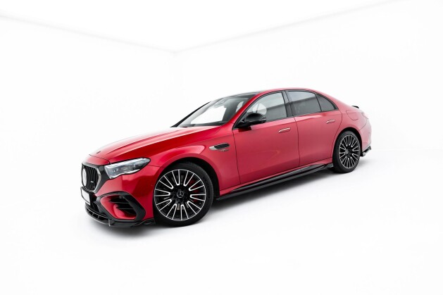 Seitenschweller Ansatz Cup Leisten für Mercedes-AMG E53 Limousine / Kombi W214 schwarz Hochglanz