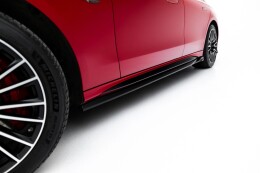 Seitenschweller Ansatz Cup Leisten für Mercedes-AMG E53 Limousine / Kombi W214 schwarz Hochglanz