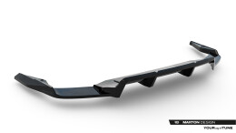 Mittlerer Cup Diffusor DTM Look Heck Ansatz für Audi SQ7 Mk2 Facelift 2 schwarz Hochglanz