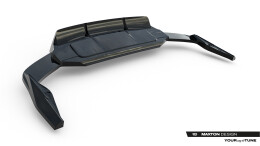 Mittlerer Cup Diffusor DTM Look Heck Ansatz für Audi SQ7 Mk2 Facelift 2 schwarz Hochglanz