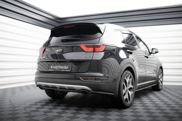 Mittlerer Cup Diffusor Heck Ansatz passend für KIA SPORTAGE mk4 GT-Line schwarz Hochglanz