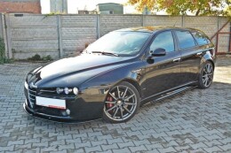 Seitenschweller Ansatz Cup Leisten passend für ALFA ROMEO 159 TI schwarz Hochglanz