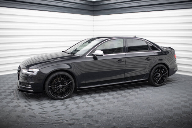 Seitenschweller Ansatz Cup Leisten V.1 passend für Audi S4 / A4 / A4 S-Line B8 / B8 FL schwarz Hochglanz