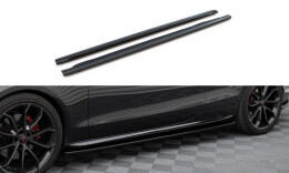 Seitenschweller Ansatz Cup Leisten passend für Audi S5 / A5 / A5 S-Line 8T / 8T FL schwarz Hochglanz