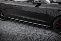 Seitenschweller Ansatz Cup Leisten passend für Audi S5 / A5 / A5 S-Line 8T / 8T FL schwarz Hochglanz