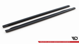 Seitenschweller Ansatz Cup Leisten passend für Audi S5 / A5 / A5 S-Line 8T / 8T FL schwarz Hochglanz