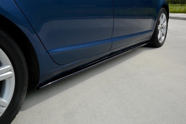 Seitenschweller Ansatz Cup Leisten passend für Audi A6 S-Line C6 / C6 FL schwarz Hochglanz