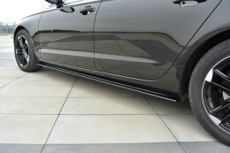 Seitenschweller Ansatz Cup Leisten für Audi A6 C7 schwarz Hochglanz