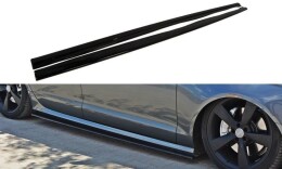 Seitenschweller Ansatz Cup Leisten für Audi S6 / A6 S-Line C7  Carbon Look