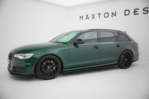 Seitenschweller Ansatz Cup Leisten passend für Audi S6 / A6 S-Line C7 schwarz Hochglanz