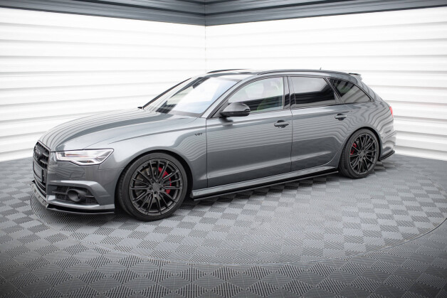 Seitenschweller Ansatz Cup Leisten V.1 passend für Audi A6 / A6 C7 S-line/ S6 C7 Facelift schwarz Hochglanz