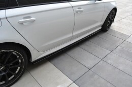 Seitenschweller Ansatz Cup Leisten für Audi A6 C7 S-line/ S6 C7 Facelift schwarz Hochglanz