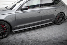 Seitenschweller Ansatz Cup Leisten V.1 passend für Audi A6 / A6 C7 S-line/ S6 C7 Facelift schwarz Hochglanz