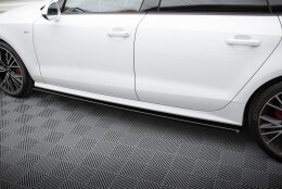 Seitenschweller Ansatz Cup Leisten passend für Audi S7 / A7 S-Line C7 FL schwarz Hochglanz