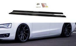 Seitenschweller Ansatz Cup Leisten für Audi A8 D4 Carbon Look