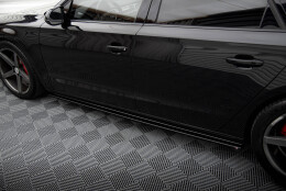 Seitenschweller Ansatz Cup Leisten passend für Audi A8 D4 schwarz Hochglanz