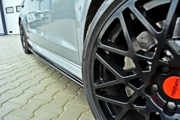Seitenschweller Ansatz Cup Leisten für Audi RS3 8V Sportback schwarz Hochglanz