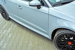 Seitenschweller Ansatz Cup Leisten passend für Audi RS3 8V Sportback schwarz Hochglanz