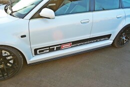 Seitenschweller Ansatz Cup Leisten passend für AUDI RS4 B5 schwarz Hochglanz